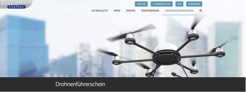 Bild Austrocontroll Startseite Dronenspace